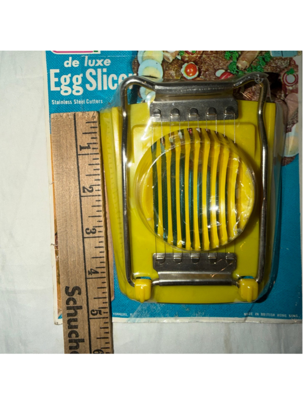 NOS Vintage 1967 Nevco De Luxe Egg Slicer Stainless Steel Cutters Hong Kong MCM - Picture 5 of 5